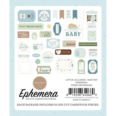 Carta Bella Little Lullabies Baby Boy Ephemera (CBLUB485024)