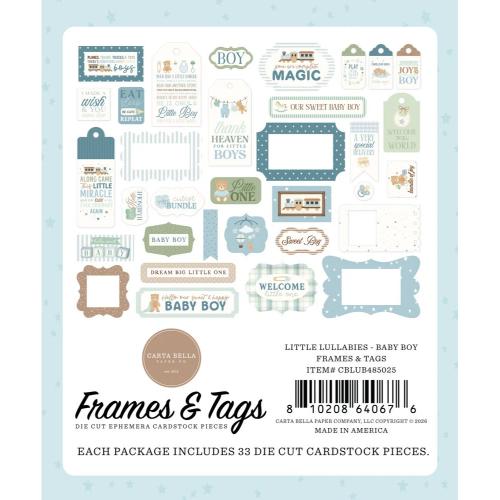 Carta Bella Little Lullabies Baby Boy Frames & Tags (CBLUB485025)