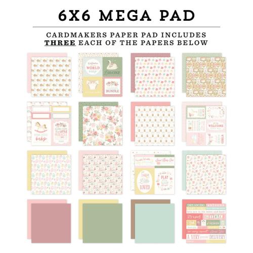 Carta Bella Little Lullabies Baby Girl 6x6 Inch Cardmakers Mega Pad (CBLUG486031)