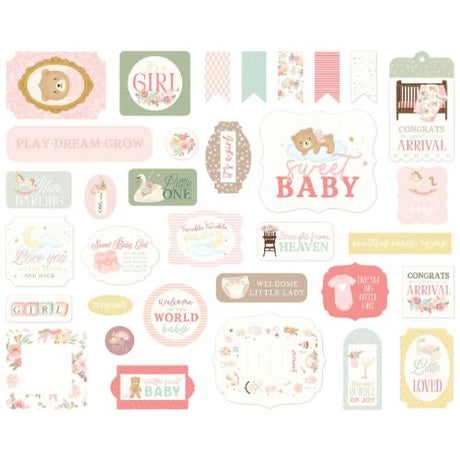 Carta Bella Little Lullabies Baby Girl Ephemera (CBLUG486024)