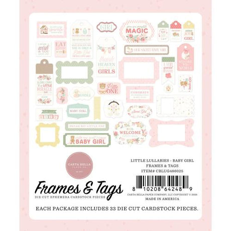 Carta Bella Little Lullabies Baby Girl Frames & Tags (CBLUG486025)