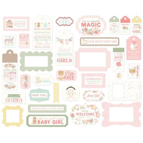 Carta Bella Little Lullabies Baby Girl Frames & Tags (CBLUG486025)