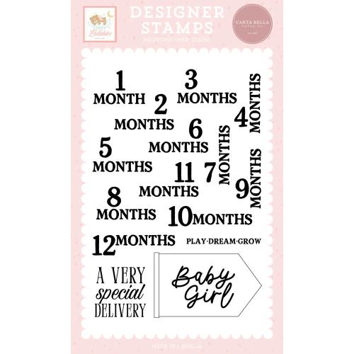 Carta Bella Little Lullabies Baby Girl Stamps Baby Girl Months (CBLUG486044)