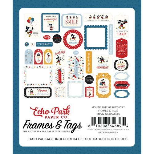 Echo Park Mouse And Me Birthday Frames & Tags (MMB509025)