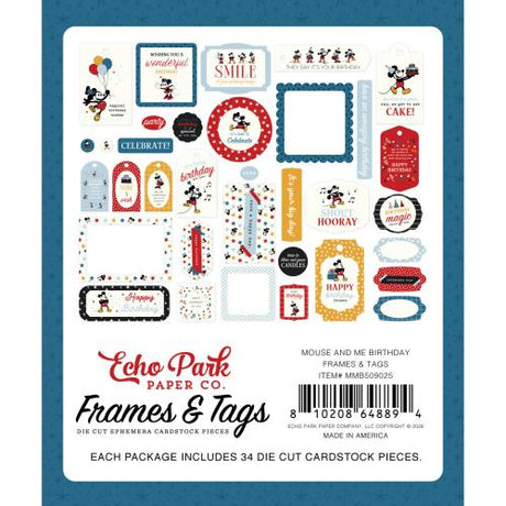 Echo Park Mouse And Me Birthday Frames & Tags (MMB509025)