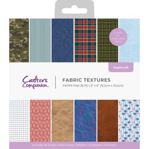 Crafter's Companion Dressed Up Gents 6x6 Inch Paper Pad Fabric Textures (CC-PAD6-FATE)