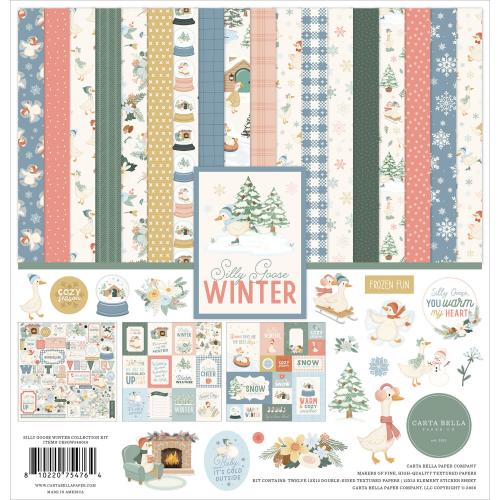Carta Bella Silly Goose Winter 12x12 Inch Collection Kit (CBSGW540016) - Postage as per Actual