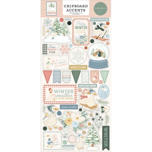 Carta Bella Silly Goose Winter 6x13 Inch Chipboard Accents (CBSGW540021) - Postage as per Actual