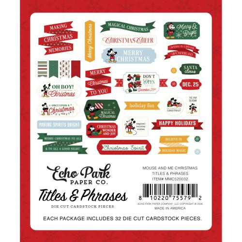 Echo Park Mouse And Me Christmas Titles & Phrases (MMC520032)