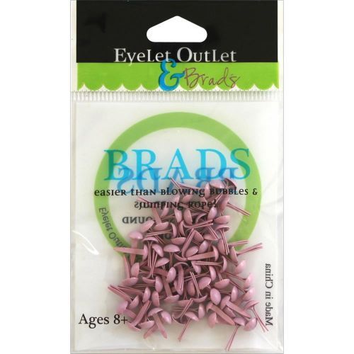 Eyelet Outlet Round Brads 4mm 70/Pkg Pastel Pink