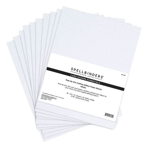 Spellbinders - Pop-Up Die Cutting Glitter Foam Sheets- White