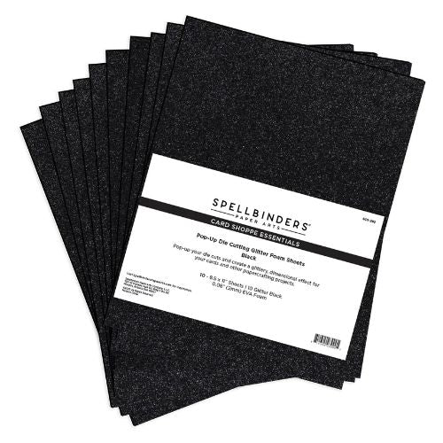 Spellbinders - Pop-Up Die Cutting Glitter Foam Sheets- Black