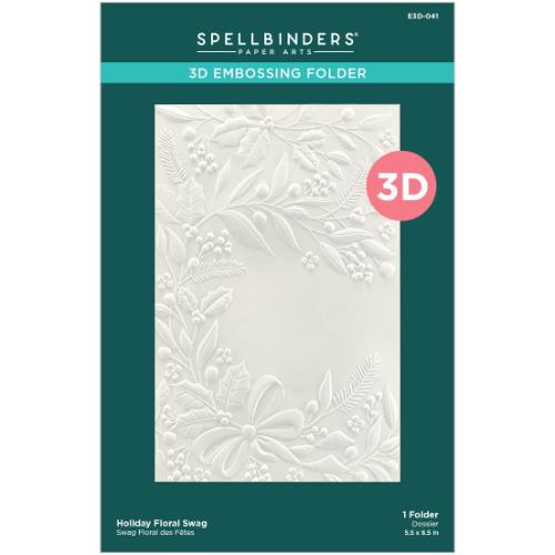 Spellbinders - 3D Embossing Folder - Holiday Floral Swag E3D-041