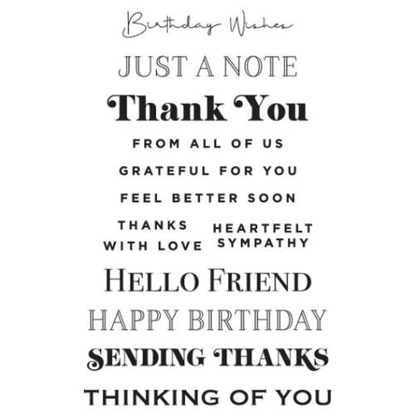 Spellbinders - Clear Stamps - Essential Sentiments STP-043