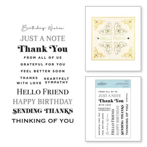 Spellbinders - Clear Stamps - Essential Sentiments STP-043