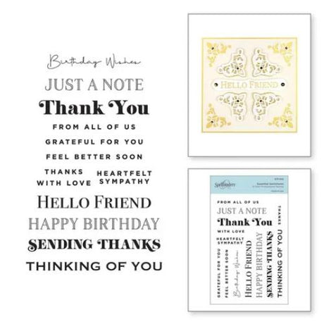 Spellbinders - Clear Stamps - Essential Sentiments STP-043