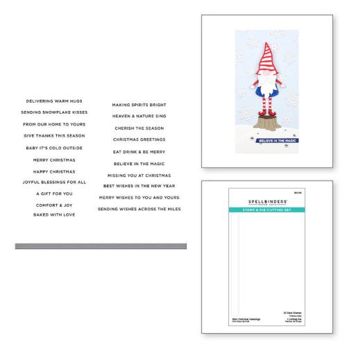 Spellbinders - Stamp & Die Cutting Set - Mini Christmas Greetings SDS-168