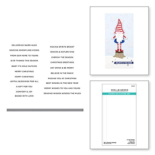 Spellbinders - Stamp & Die Cutting Set - Mini Christmas Greetings SDS-168