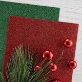 Spellbinders - Pop-Up Die Cutting Glitter Foam Sheets - Red & Green