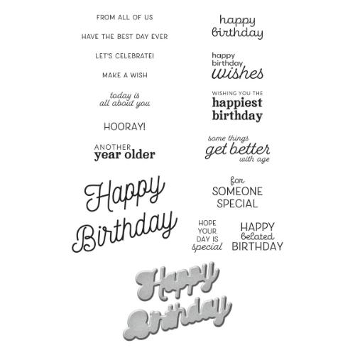 Spellbinders - Stamp & Die Cutting Set - Many Birthdays SDS-172
