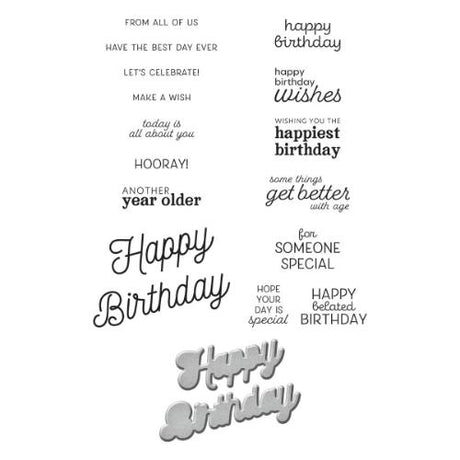 Spellbinders - Stamp & Die Cutting Set - Many Birthdays SDS-172