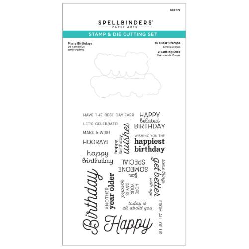 Spellbinders - Stamp & Die Cutting Set - Many Birthdays SDS-172
