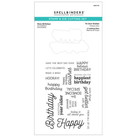 Spellbinders - Stamp & Die Cutting Set - Many Birthdays SDS-172