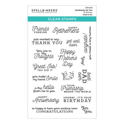 Spellbinders - Clear Stamps - Sentiments for You STP-079