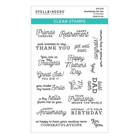 Spellbinders - Clear Stamps - Sentiments for You STP-079