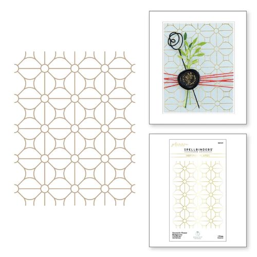 Spellbinders - Geometric Flower Background Glimmer Hot Foil Plates
