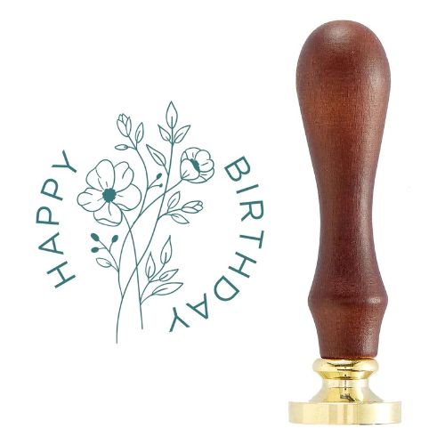 Spellbinders - Wildflower Happy Birthday Brass Wax Seal with Handle