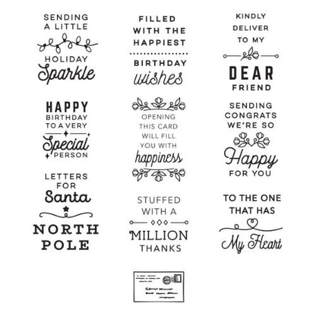 Spellbinders - Clear Stamps - Parcel & Post Sentiments STP-144