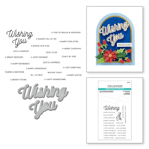 Spellbinders - Lots of Wishing You Sentiments Clear Stamp & Die Set