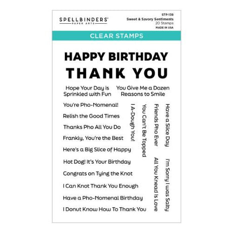Spellbinders - Clear Stamps - Sweet & Savory Sentiments STP-138