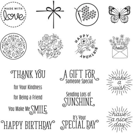 Spellbinders - Clear Stamps - Floral Reflections Sentiments STP-162
