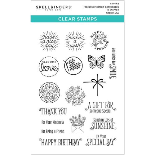 Spellbinders - Clear Stamps - Floral Reflections Sentiments STP-162