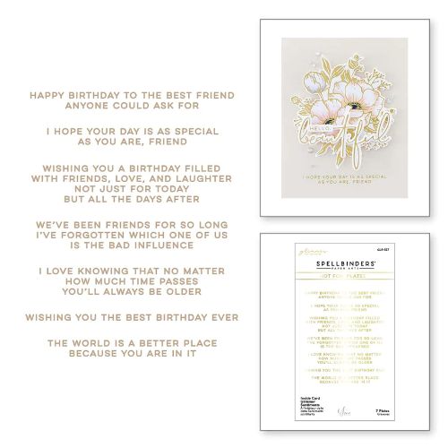 Spellbinders - Inside Card Glimmer Sentiments Glimmer Hot Foil Plate by Yana Smakula