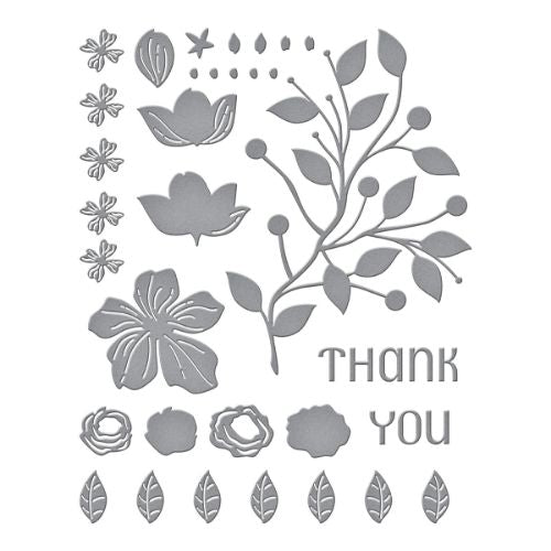 Spellbinders - Four Petal Thank You Floral Etched Dies