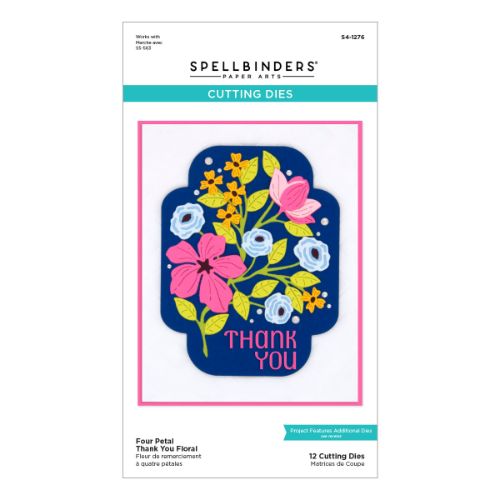 Spellbinders - Four Petal Thank You Floral Etched Dies