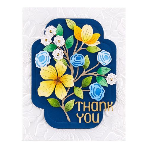 Spellbinders - Four Petal Thank You Floral Etched Dies