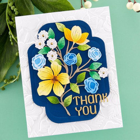 Spellbinders - Four Petal Thank You Floral Etched Dies