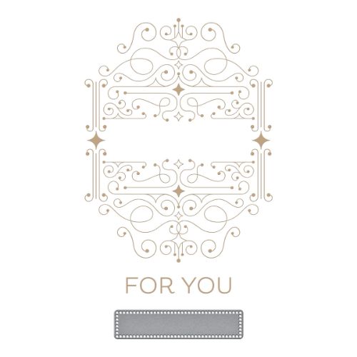 Spellbinders - Four Petal Scroll Label Glimmer Hot Foil Plate & Die Set