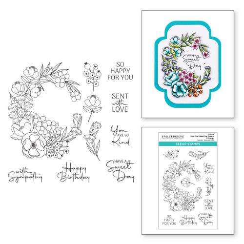 Spellbinders - Four Petal Sweet Day Flowers Clear Stamp Set