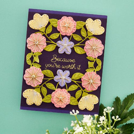 Spellbinders - Stitched Floral Flip Frame Etched Dies