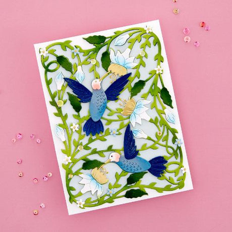 Spellbinders - Delicate Floral Hummingbirds Etched Dies