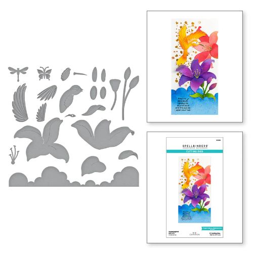 Spellbinders - Hummingbird and Lily Etched Dies
