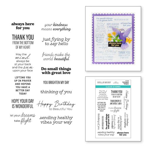 Spellbinders - Hummingbird Sentiments Clear Stamp Set