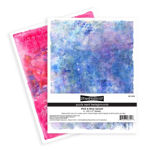 Stampendous - Pink & Blue Splash Quick Card Backgrounds 4 - 8.5 x 11" Sheets