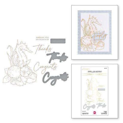 Spellbinders - Seahorse Floral Glimmer Hot Foil Plate & Die Set
