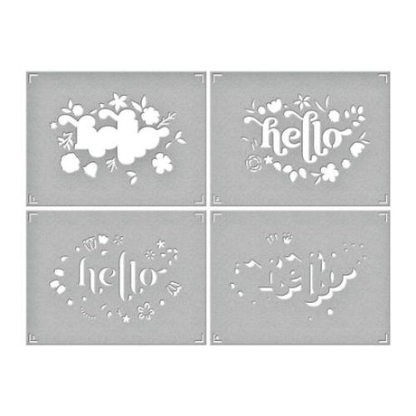 Spellbinders - Sencils - Layered Floral Hello STN-051